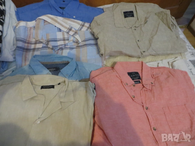 Мъжки ленени ризи с къс ръкав 