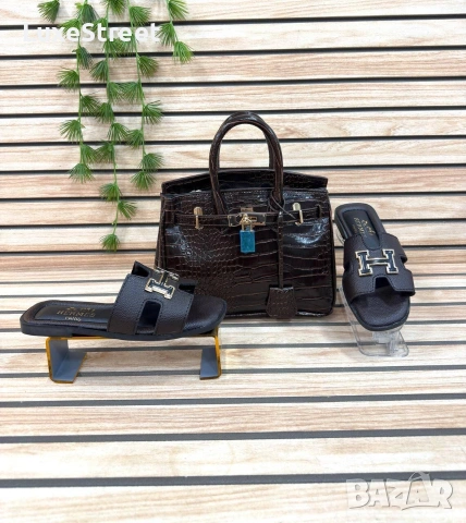 Hermes 🤍Дамски Чехли , снимка 14 - Чехли - 54632573