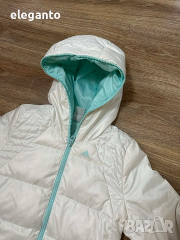 Оригинална дамска пухенка adidas Logo Printed White Puffer Jacket , XS размер , снимка 4 - Якета - 54135012