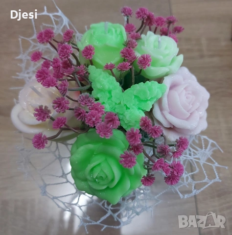 Букетче с ароматни соеви свещи, снимка 6 - Декорация за дома - 54077082