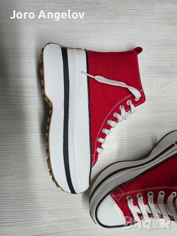 Червени стилни даmcku keцoве с дeбела noдmemka за yдoбство и дuнамика LA316 red - 37 номер , снимка 7 - Кецове - 54014796