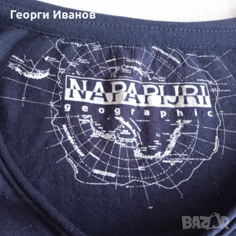%SPRING SALE! КАТО НОВА NAPAPIJRI Size L Navy Blue Long Sleeve Top оригинална блуза фланела горница, снимка 3 - Блузи - 54463092