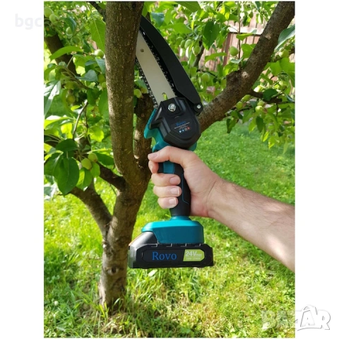 НОВ Акумулаторен Електрически трион Rovo Prefessional, 24V 2 Батерии 300W + Зарядно 2.0 Ah, Дължина , снимка 4 - Други инструменти - 54391657