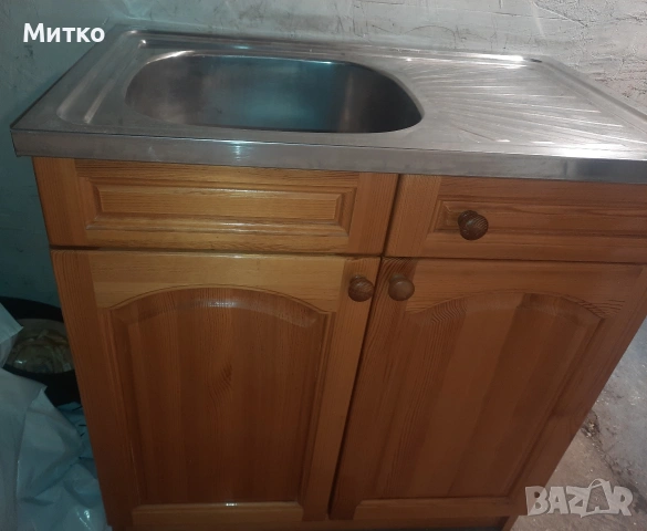Кухненски шкаф от ЧАМ с мивка от неръждавейка хром алпака с две врати и десен плот на мивката, снимка 6 - Шкафове - 55151220