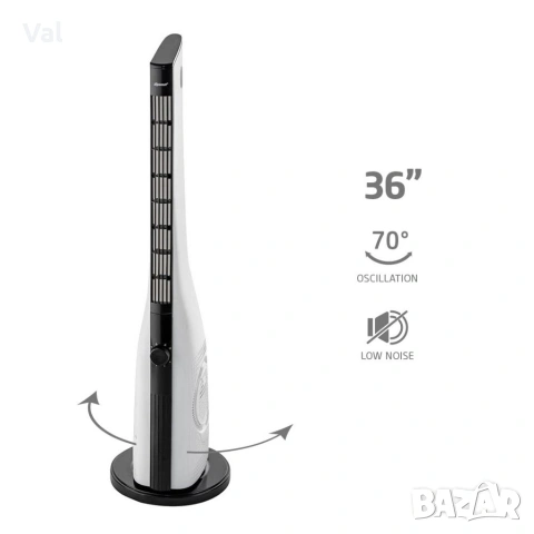 Вентилатор кула 36", 50W, слим, снимка 2 - Вентилатори - 54785993