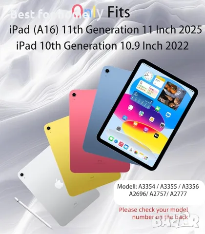 GKABXY Калъф с клавиатура за iPad (A16) 11-то поколение 2025 и iPad 10-то поколение 2022 със стойка, снимка 2 - Калъфи, кейсове - 55422401
