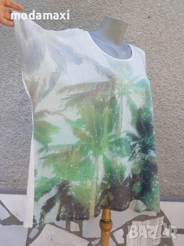 4XL Нова блуза Ms Mode с палми , снимка 3 - Туники - 55288894