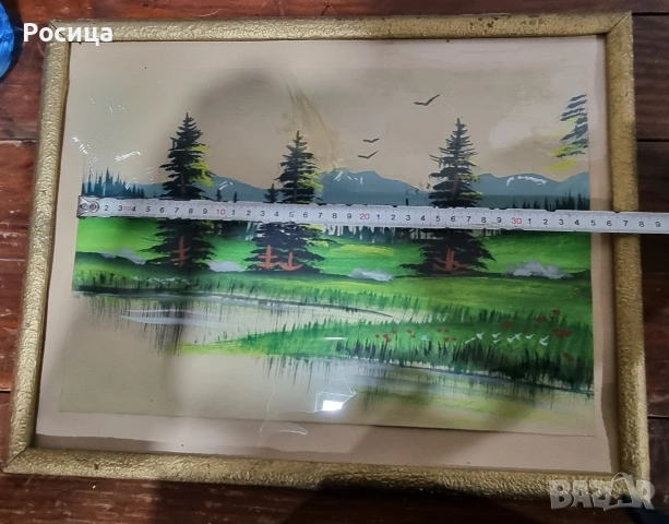 пейзаж с езеро , снимка 4 - Картини - 54000304