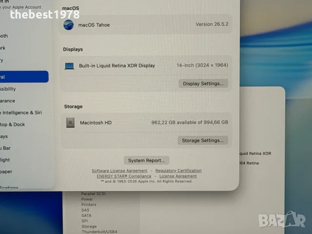 MacBook Pro 14`M1 Pro/10 CPU/16 GPU/1000GB SSD/16GB RAM/Батерия 83%, снимка 6 - Лаптопи за работа - 55376444