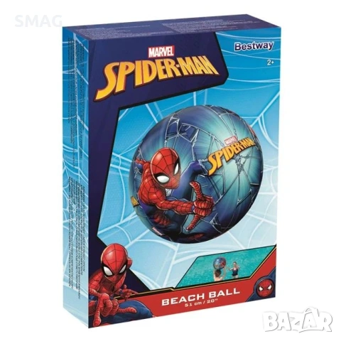 Надуваема плажна топка Spiderman Ø51cm синьо-червена_1235809, снимка 5 - Надуваеми играчки - 54438530