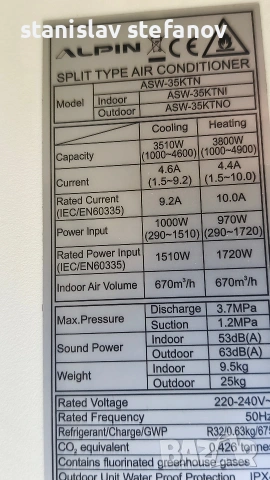 климатик ALPINE NORDIC 12 000BTU