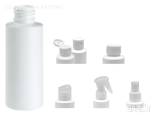 HDPE бутилка 100 мл, бяла, 24/410 , снимка 3 - Буркани, бутилки и капачки - 55627419