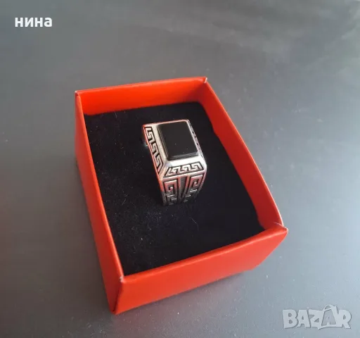 Мъжки сребърен пръстен 925 с оникс