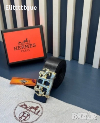 колани от естествена кожа в кутия hermes prada 4см, снимка 6 - Колани - 54908770