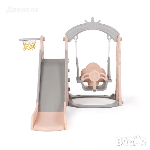 К-т пързалка, люлка и кош за топка розов 158,00 €, снимка 3 - Други - 55287250