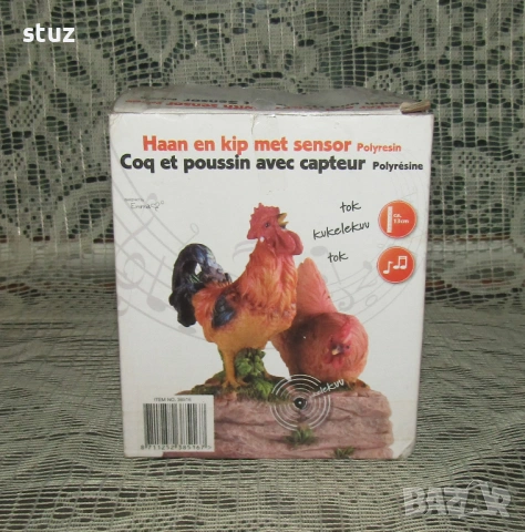 Музикално украшение със сензор за движение Петел и Кокошка, снимка 2 - Музикални играчки - 53976218