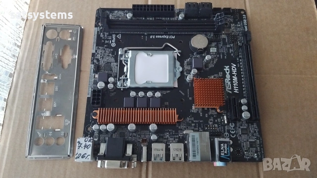 Дънна платка ASRock H110M-HDV Socket LGA1151, снимка 2 - Дънни платки - 54962451