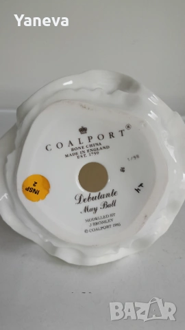 Фигурка на дама от Coalport „May Ball“ – фин костен порцелан от 1990 г., ръчно рисувана, снимка 7 - Статуетки - 54393013