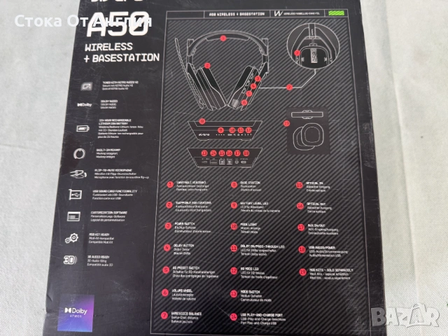 Слушалки Безжични - Logitech ASTRO A50 + Base Station / 939-001682, снимка 7 - Слушалки за компютър - 50938449