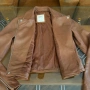 Естествена кожа Esprit байкър яке XS в отлично състояние, снимка 5