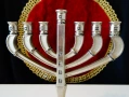 Посребрен еврейски свещник,менора,ханукия. , снимка 2