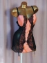Hunkemoller XL 90 D Розов сатенен корсет / нощница/ с жартиери за чорапи , снимка 2