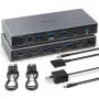 SUIDEK DisplayPort KVM суич за 2 компютъра и 2 монитора, 4K@60Hz, USB 3.0, Алуминиев, снимка 1