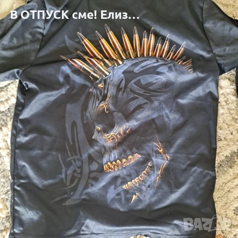 Тениска тоталпринт череп.пънк.пиърсинг, снимка 1 - Тениски - 54999743