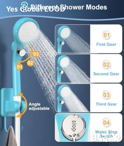 Преносим душ WADEO с батерия 6000mAh и дисплей, снимка 3 - Друга електроника - 54036761