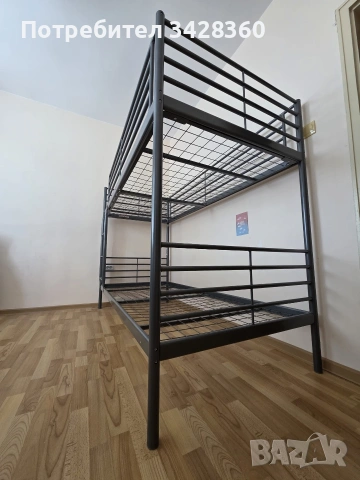 Двуетажно легло 90х200см IKEA SVARTA, снимка 4 - Мебели за детската стая - 54967219