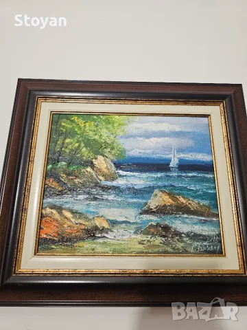Картина морски бряг масло