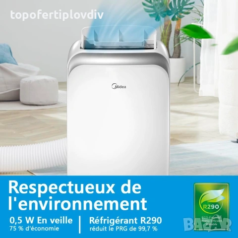 Преносим климатик мобилен MIDEA 12000 BTU,Гаранция и БЕЗПЛАТНА доставка до офис на ЕКОНТ, снимка 9 - Климатици - 55097105