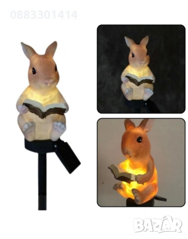 Комплект Соларни лампи Животни Градинско джудже 4 броя , снимка 3 - Соларни лампи - 54201822
