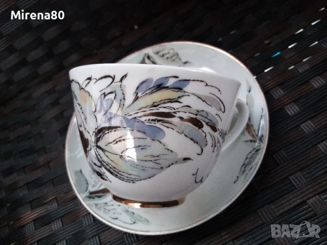 Чаен сервиз * Жемчужный * - ЛФЗ, снимка 10 - Сервизи - 54175547