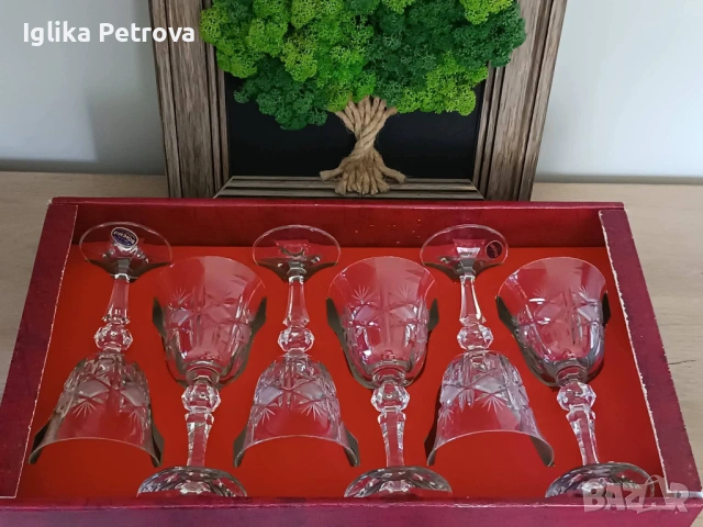 Нов сервиз за вино от Бохемия , снимка 15 - Антикварни и старинни предмети - 54758360
