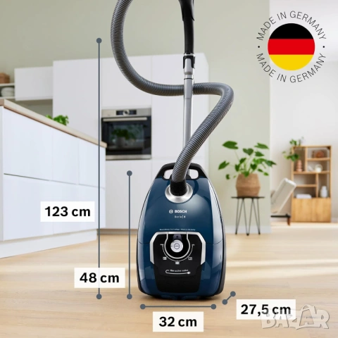 Прахосмукачка с Торба Bosch Series 8 BGL8XPER 700W, Тиха, XXL Накрайници, Дълъг Кабел!, снимка 6 - Прахосмукачки - 54173819