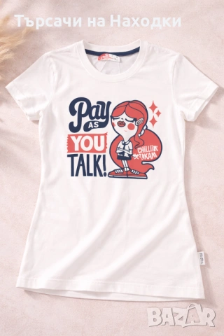 Тениска за жени/момичета размер S Small white PAY, снимка 2 - Тениски - 50834655