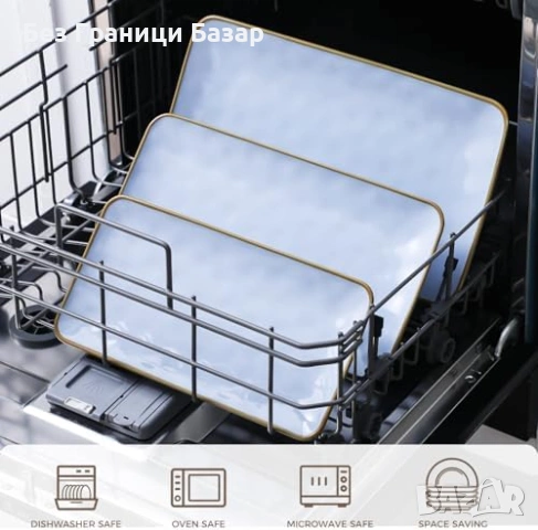 Нов Комплект правоъгълни керамични плата за суши десерти сервиране 3 размера, снимка 5 - Аксесоари за кухня - 54637643