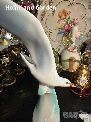 Hollóháza Hungary гларус порцелан фигура circa 1960 г., снимка 3 - Антикварни и старинни предмети - 54026079