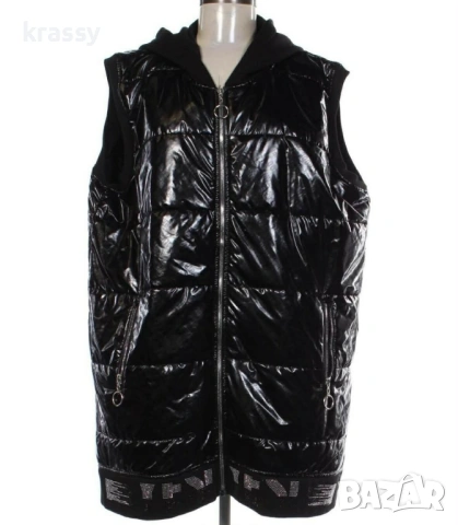 Страхотен голям дълъг дамски елек/грейка с качулка (размер 2ХЛ)