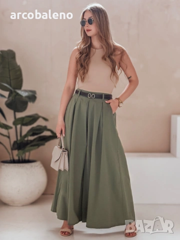 Дамска пола-панталон с колан FLOWES, 9цвята , снимка 8 - Панталони - 49611628