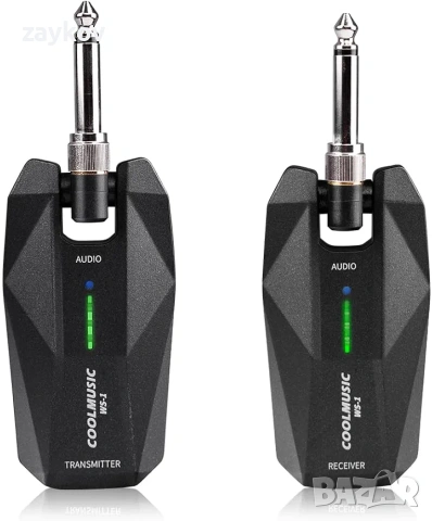 Coolmusic 5.0GHz безжична стерео китарна система с 1/4" щепсели и 1/8"