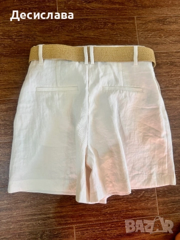 Къси ленени панталонки S/38 H&M, снимка 3 - Къси панталони и бермуди - 55074627