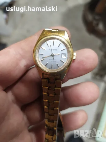 Позлатен часовник Tissot автомат, снимка 3 - Антикварни и старинни предмети - 55654343