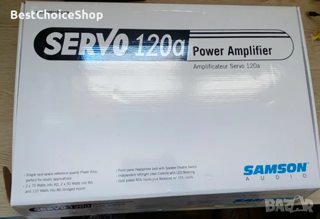 Усилвател на мощност Samson Servo 120A 60 вата на канал на 4 ома или 120 вата на 8 ома мостов режим, снимка 8 - Ресийвъри, усилватели, смесителни пултове - 55608609