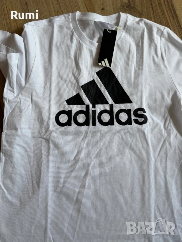 Нова оригинална Бяла мъжка тениска Adidas Big Logo Essentials! M,L, снимка 2 - Тениски - 54729965