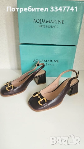 Чяфяви кожени обувки на ток Aquamarin , снимка 3 - Дамски обувки на ток - 55160979
