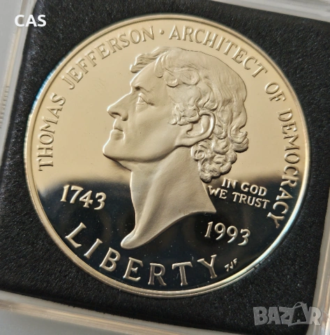 1 Долар 1993 САЩ - сребро , снимка 3 - Нумизматика и бонистика - 54347439
