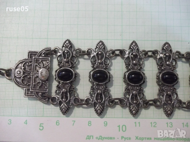 Верижка за ръка с черни камъни, снимка 6 - Други - 55104839