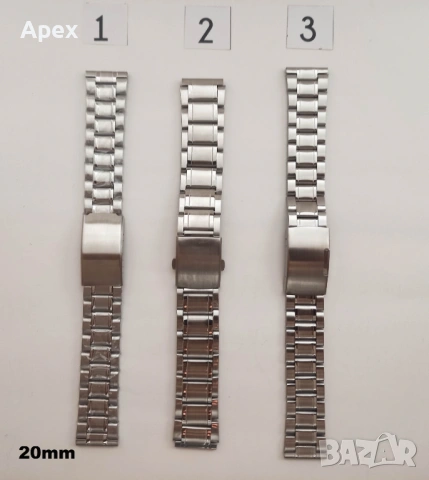 Верижка за Часовник с Извити Накрайници.Curved End Заоблени Стоманени Верижки 18, 20, 22, 24мм, снимка 10 - Каишки за часовници - 54011538